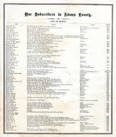 Adams County Patrons Directory 001, Adams County 1872